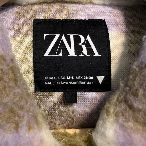 Zara Multicolor Plaid Teddy Jacket - Picture 4 of 5